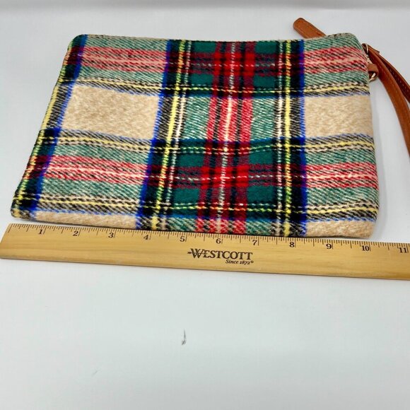 LIB New York Plaid  Wristlet Tan/Red/Green/ - Picture 8 of 12